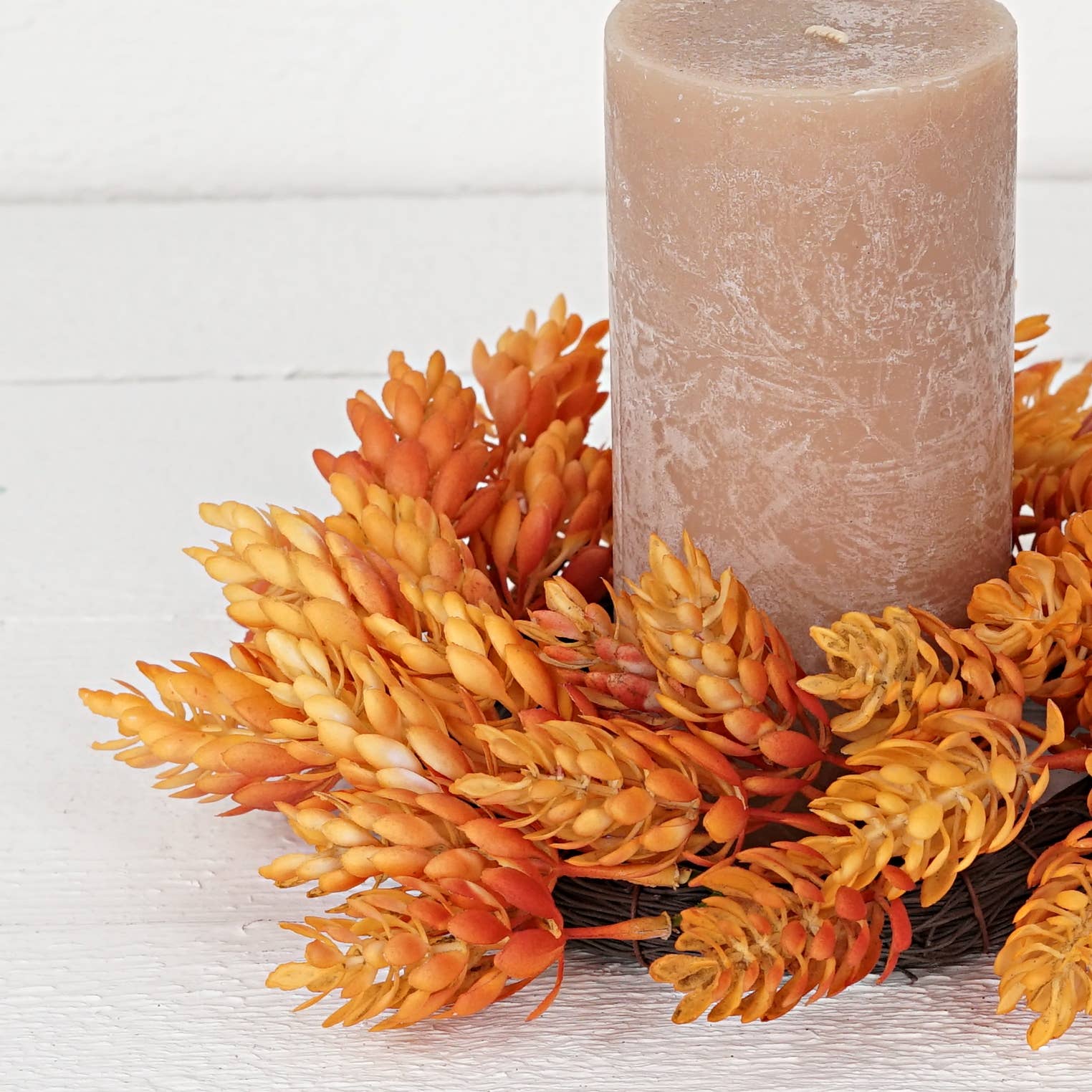 31636 - 10in Wreath - Mixed Orange Hops - 6/48pcs - HER Home Design Boutique